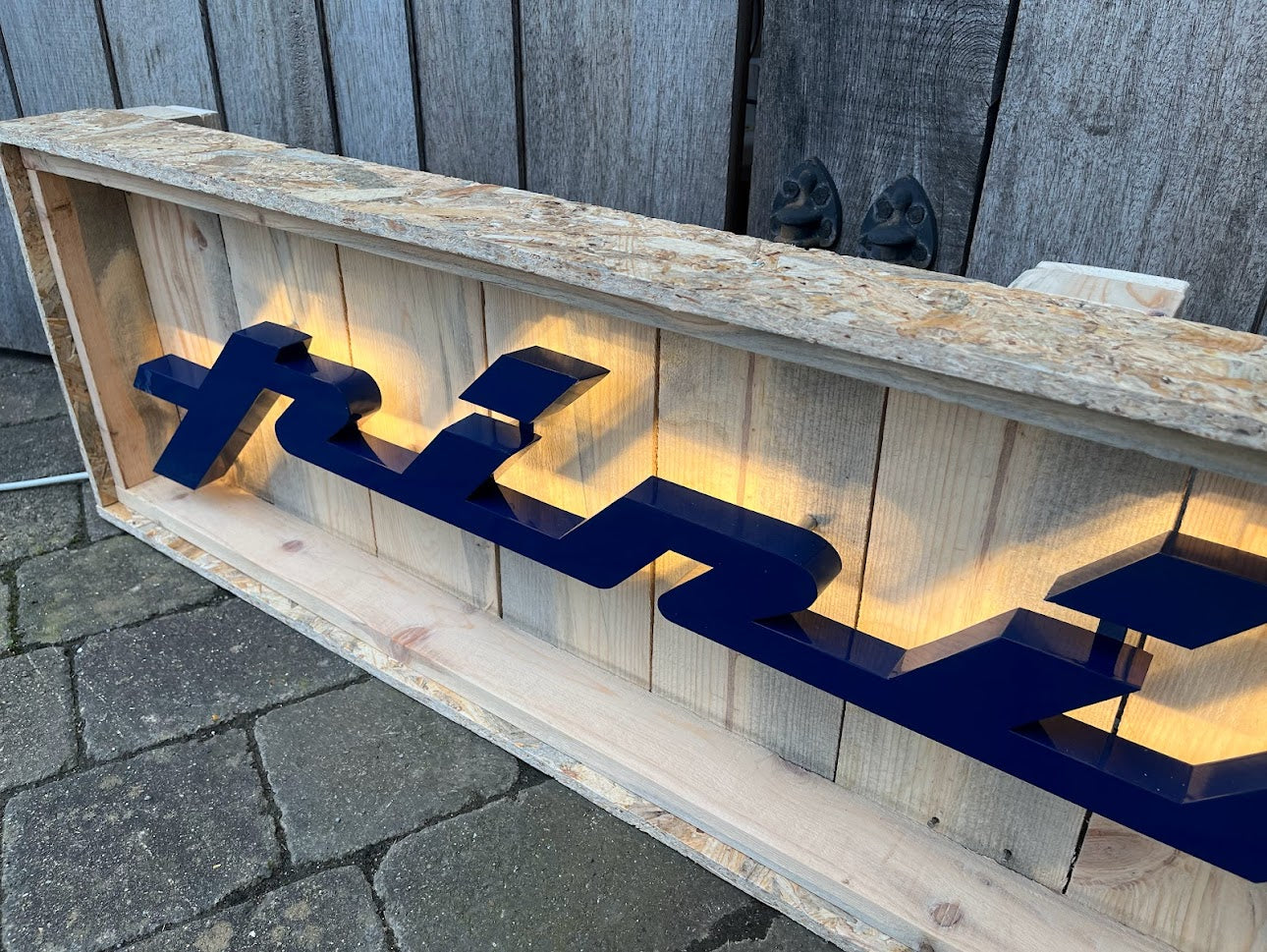Pininfarina Illuminated Metal Sign Blue #D16
