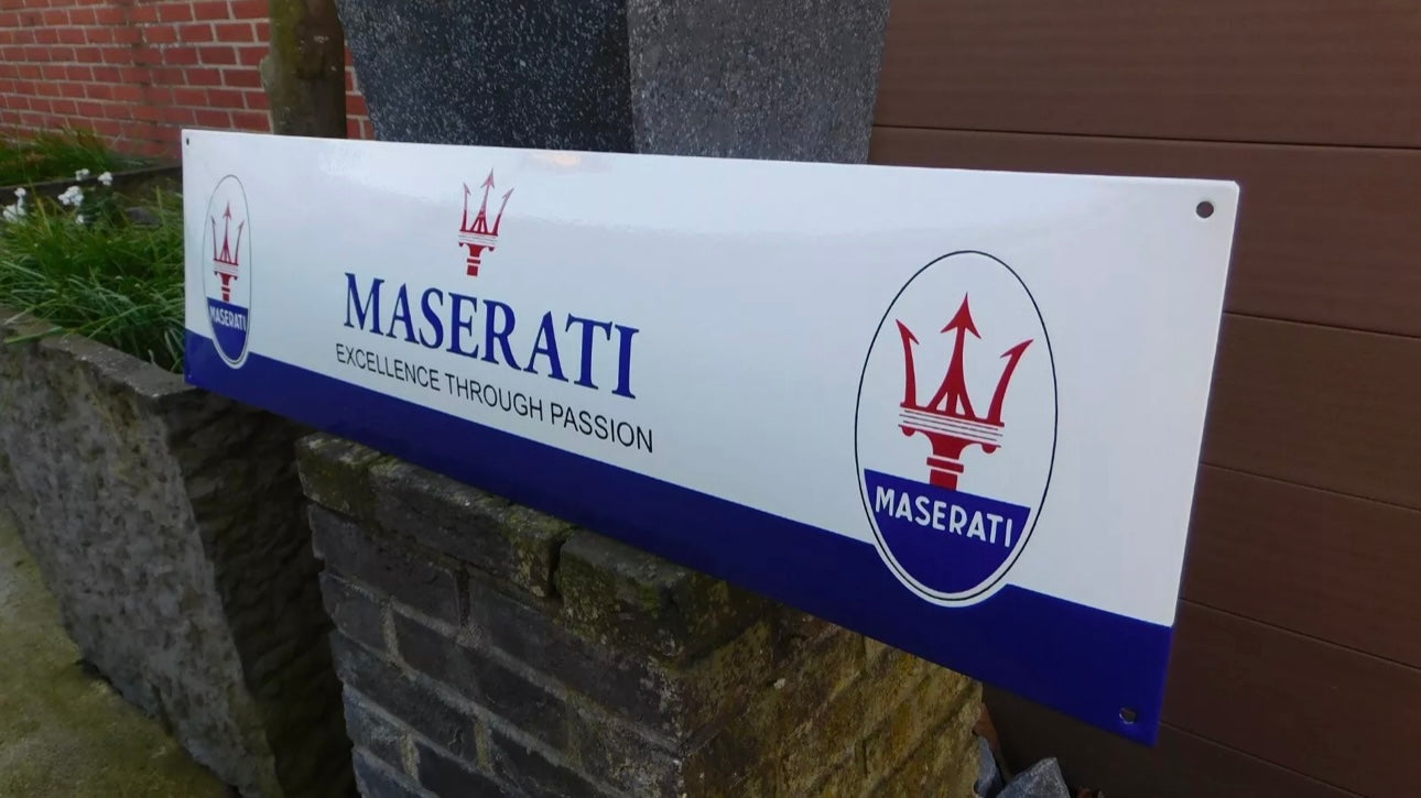Maserati Dealership Enamel Sign #A60