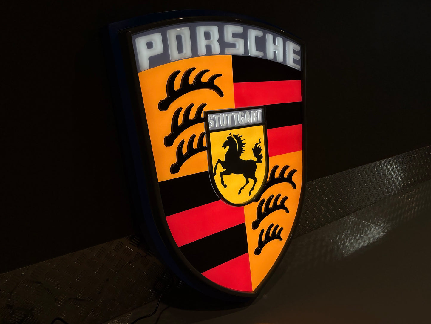 Porsche Crest Dealership Illuminated Sign #D38