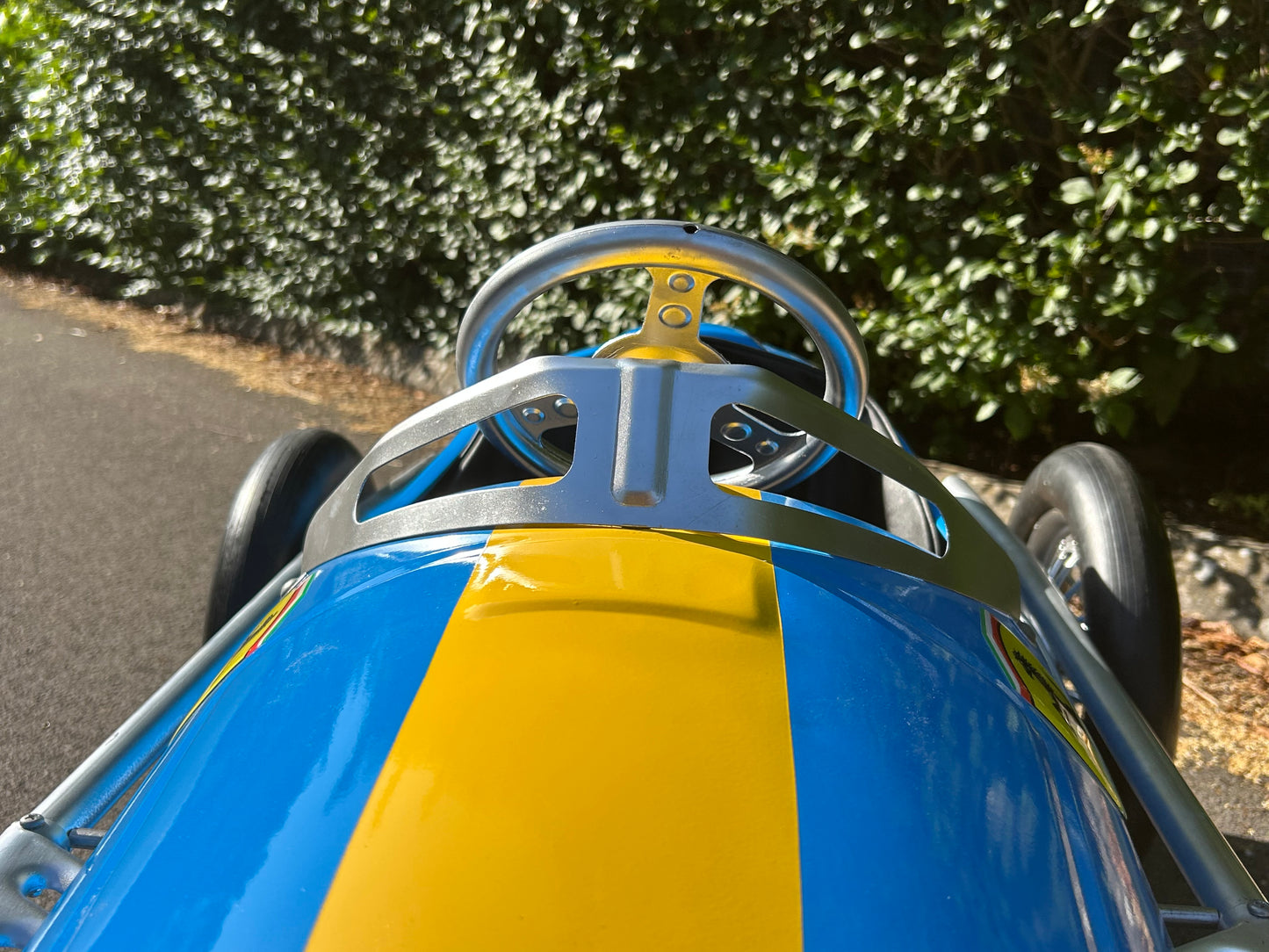 American Retro Racer Pedal Car Blue and Yellow #S16