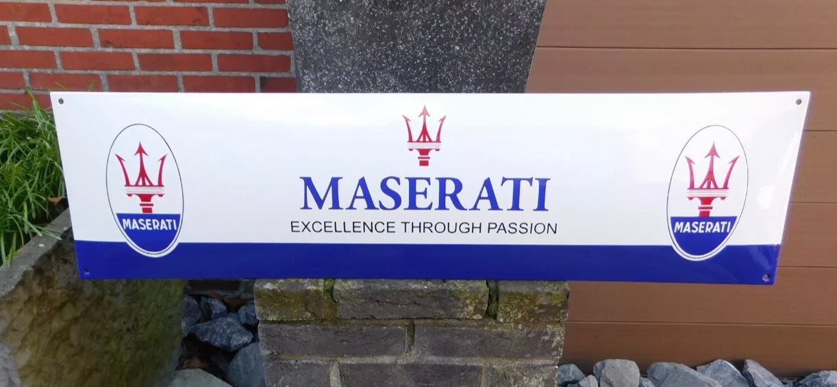 Maserati Dealership Enamel Sign #A60