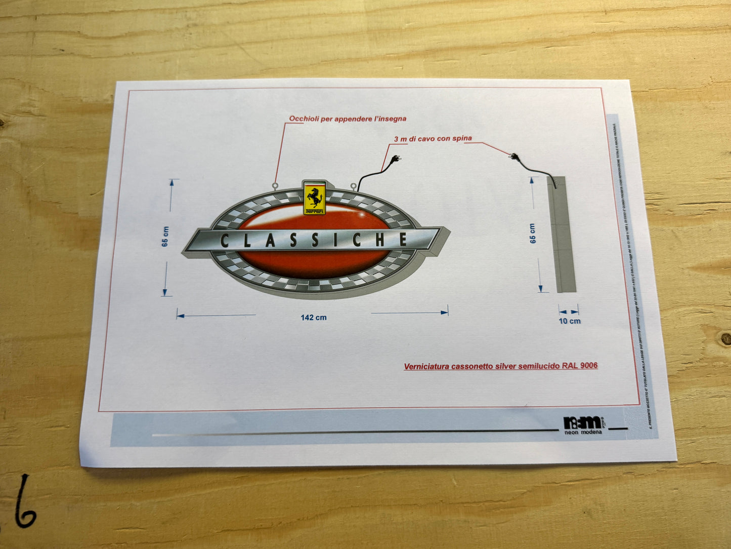 Ferrari Classiche Illuminated Logo Sign #D32