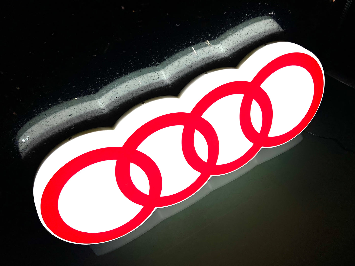 AUDI Rings Illuminated Logo Sign #B8