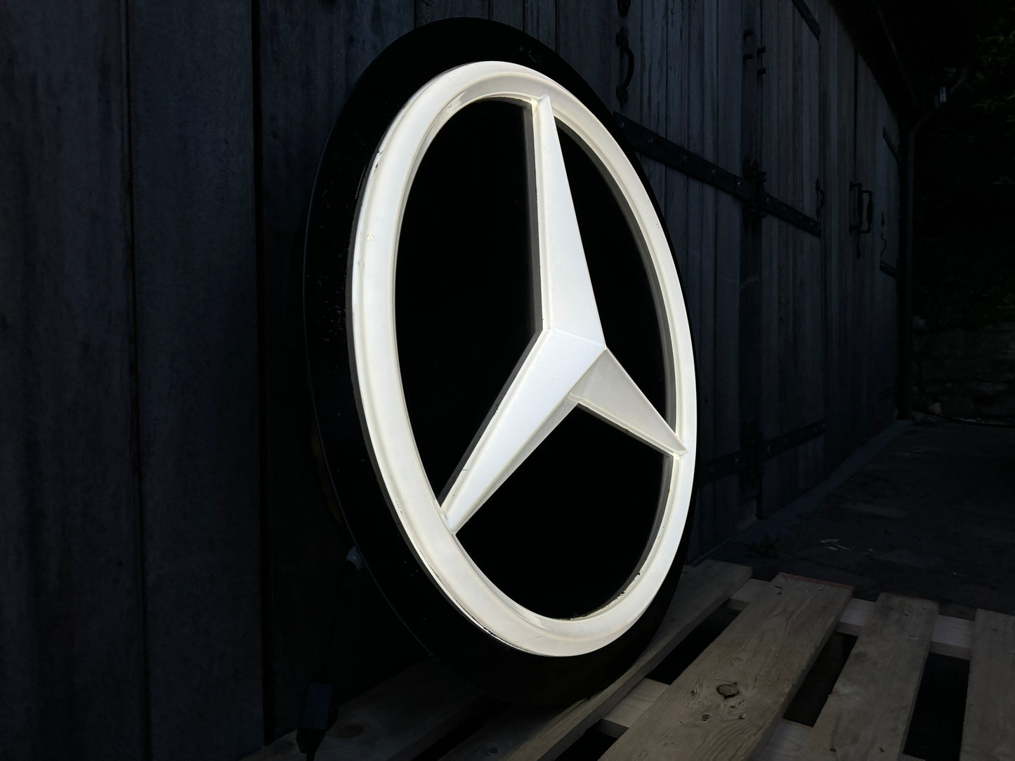 Mercedes Benz Dealership Vintage Round Illuminated Sign #D14