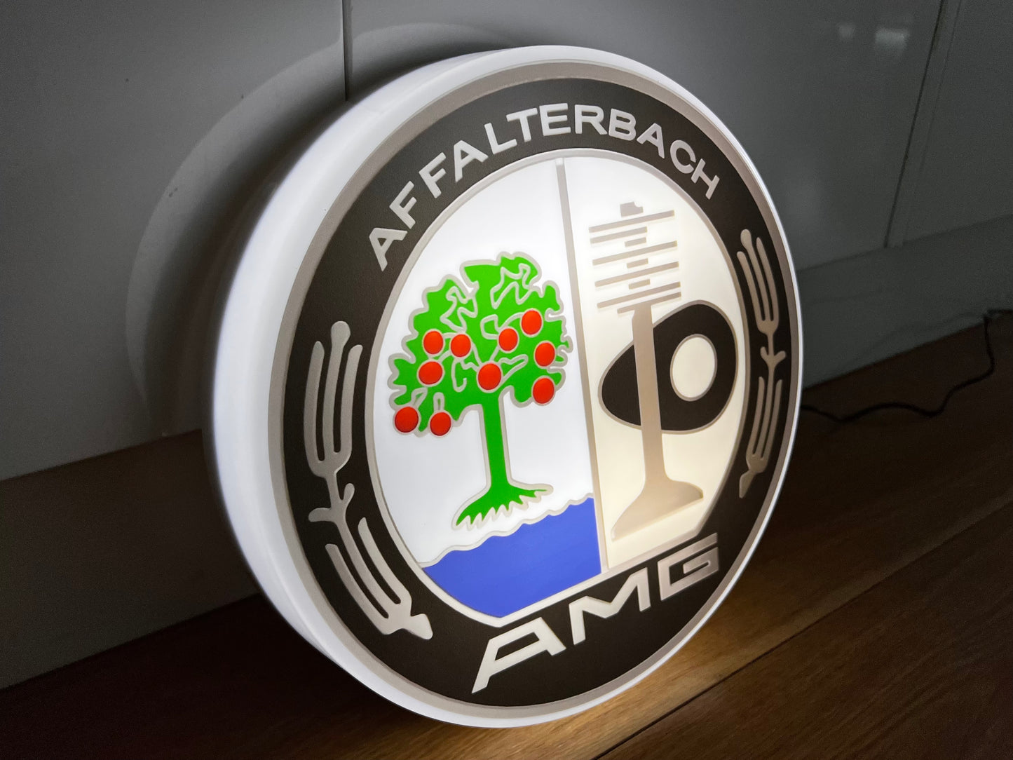 Mercedes Benz AMG Round Illuminated Logo Sign #B52