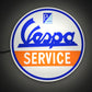 Vespa Service Round Illuminated Logo Sign #B66