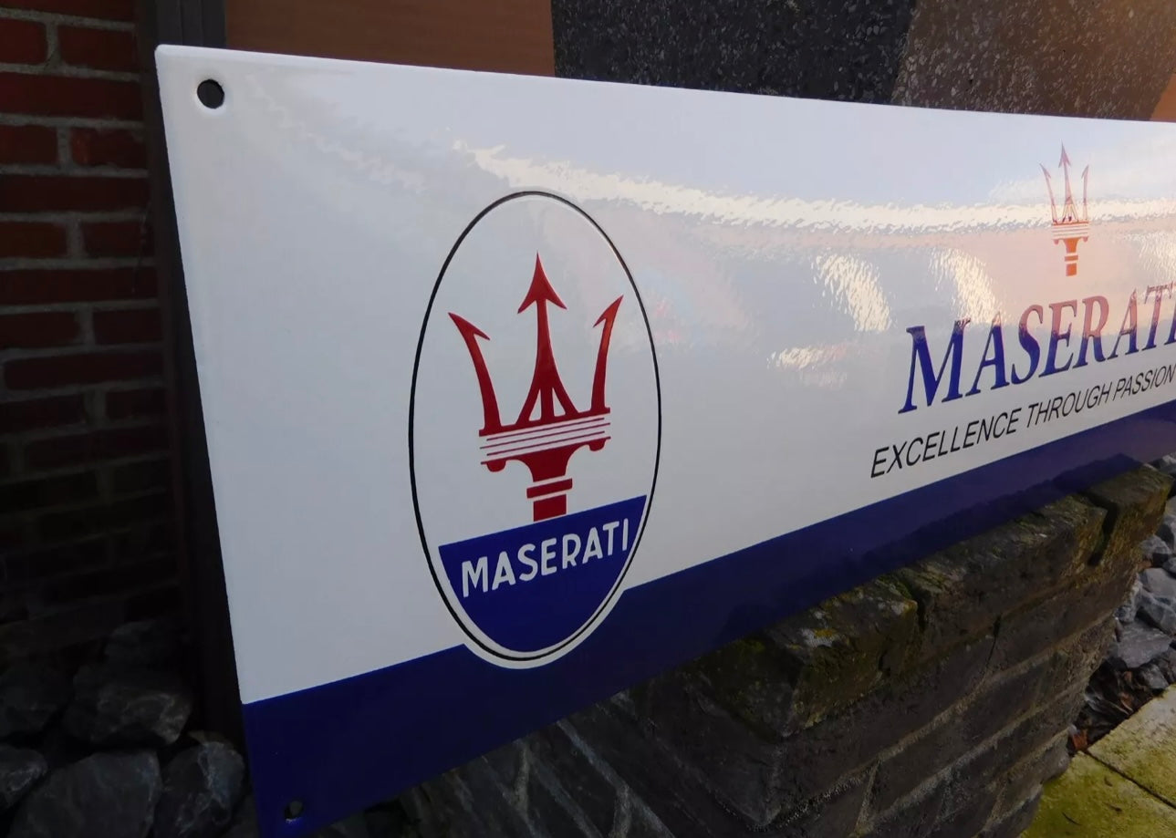Maserati Dealership Enamel Sign #A60