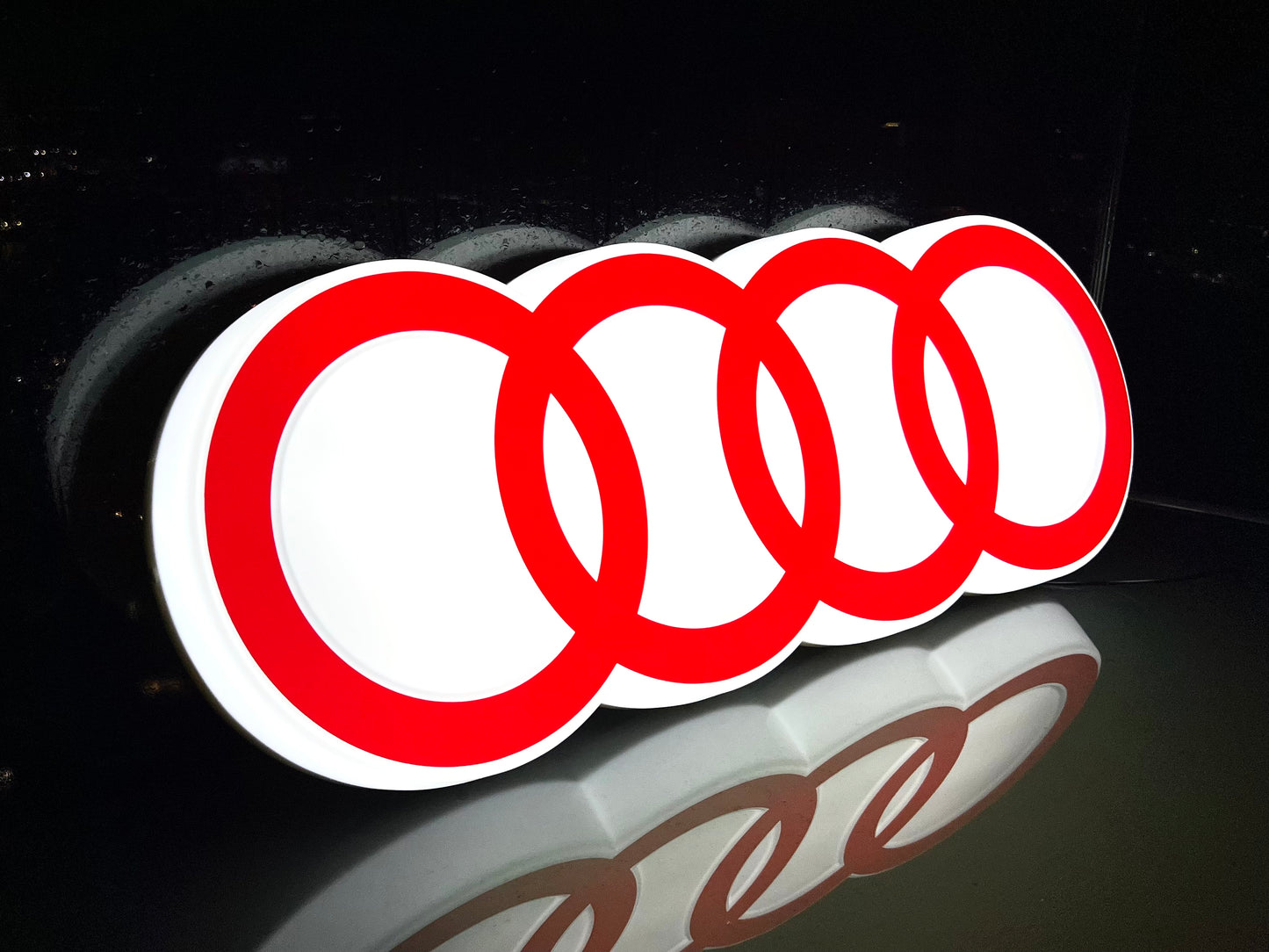 AUDI Rings Illuminated Logo Sign #B8