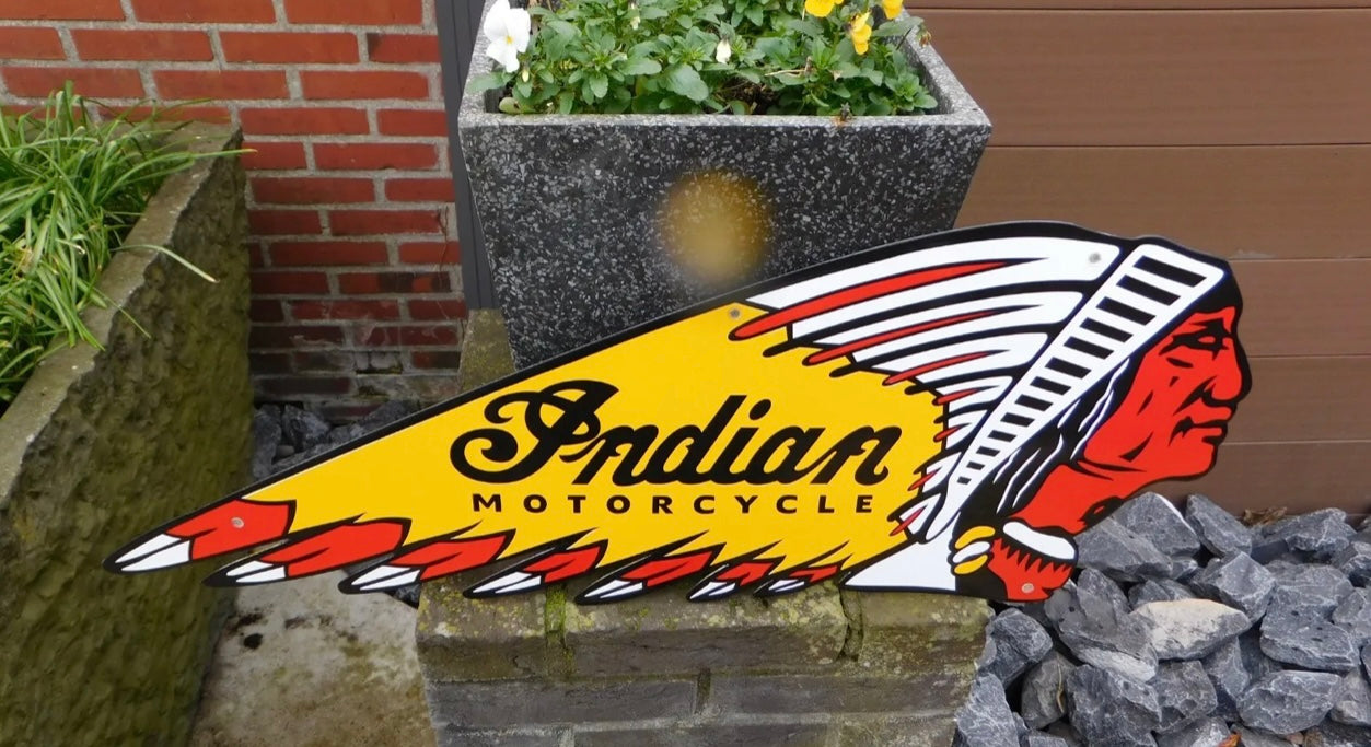 Indian Motorcycles Enamel Sign #A54