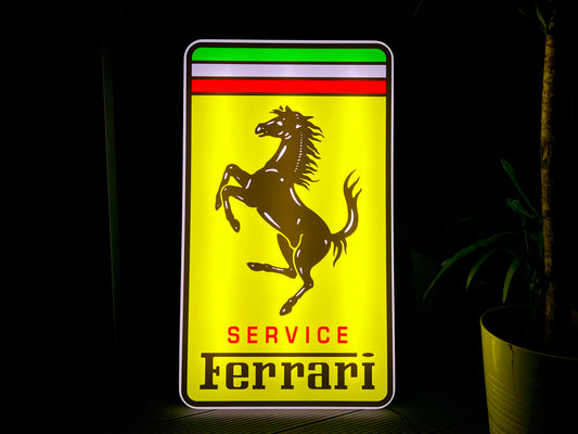 Ferrari Service Illuminated Logo Sign #B28