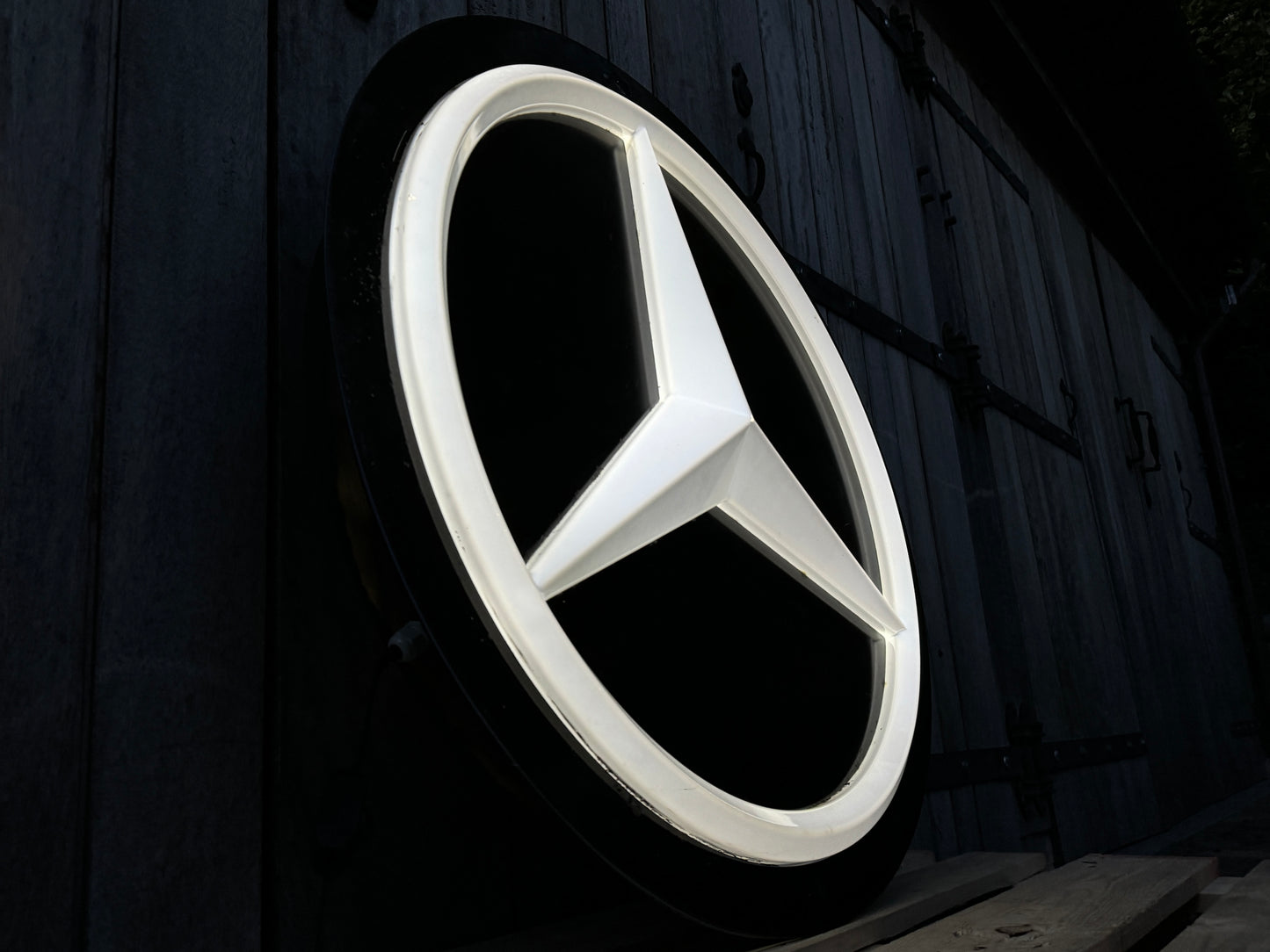 Mercedes Benz Dealership Vintage Round Illuminated Sign #D14