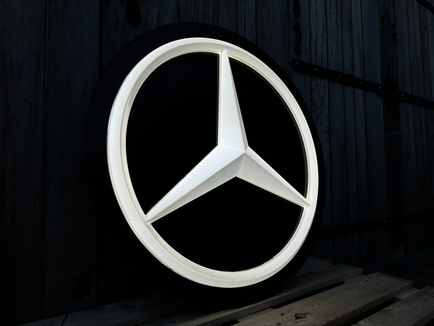 Mercedes Benz Dealership Vintage Round Illuminated Sign #D14