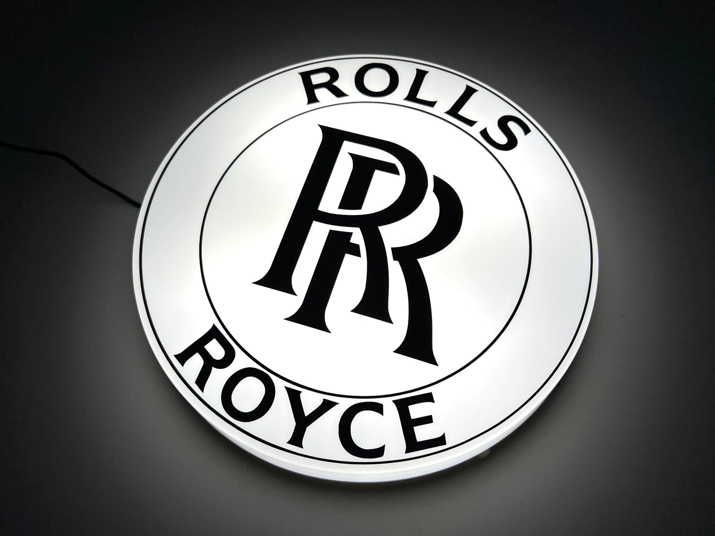 Rolls Royce Round Illuminated Logo Sign #B61