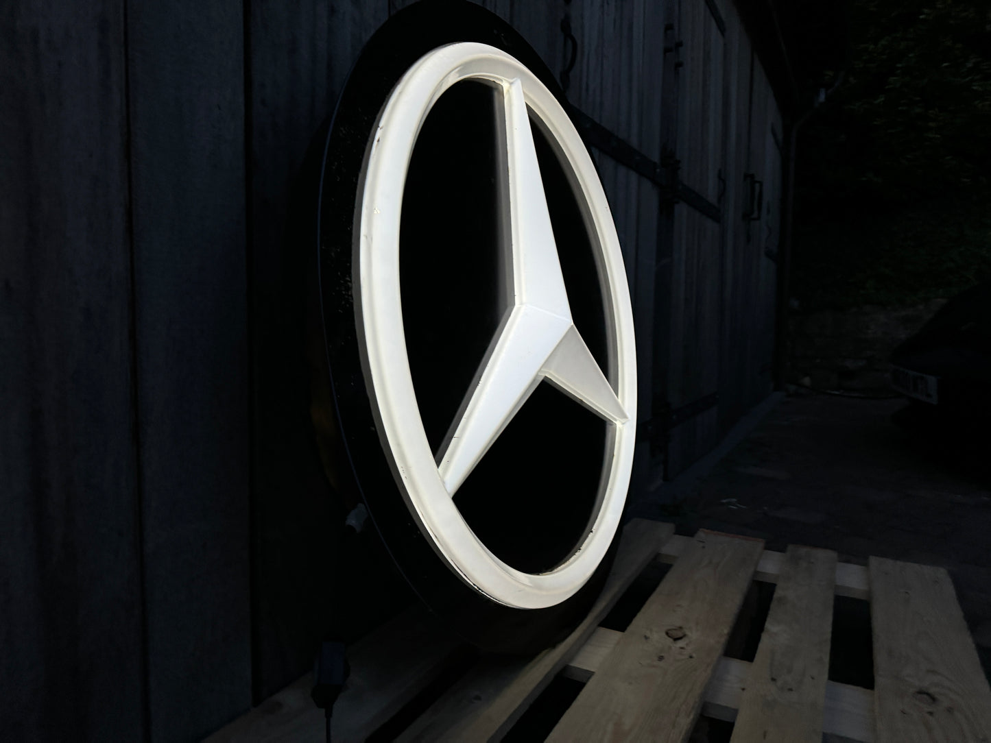 Mercedes Benz Dealership Vintage Round Illuminated Sign #D14