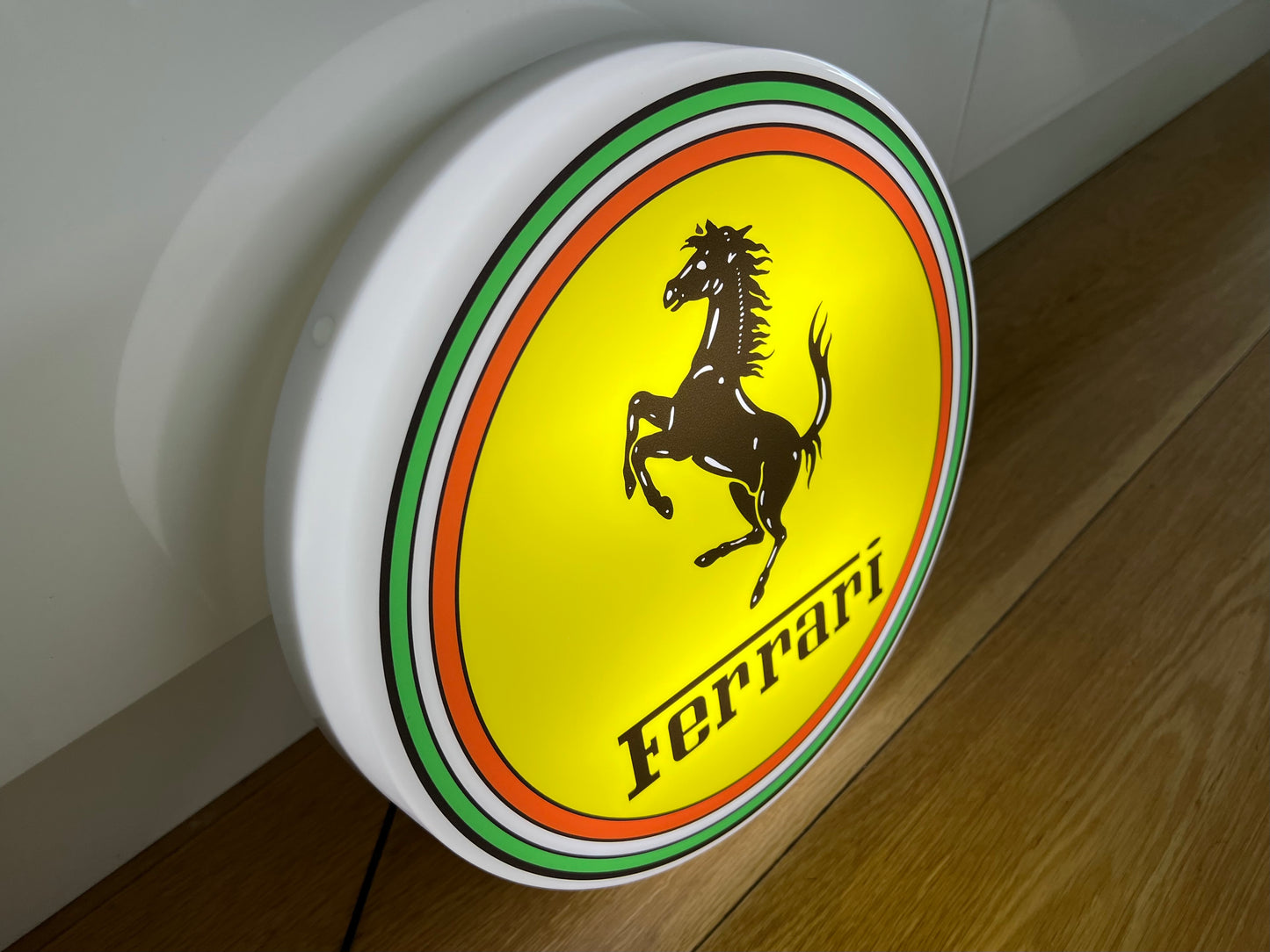 Ferrari Round Illuminated Logo Sign #B27