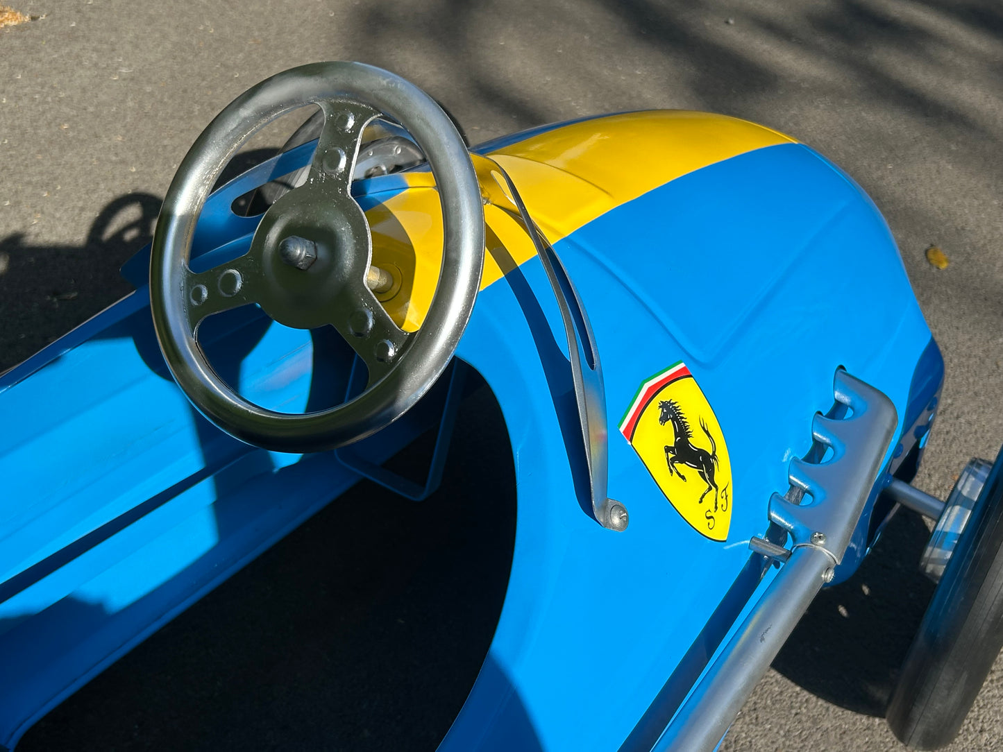 American Retro Racer Pedal Car Blue and Yellow #S16