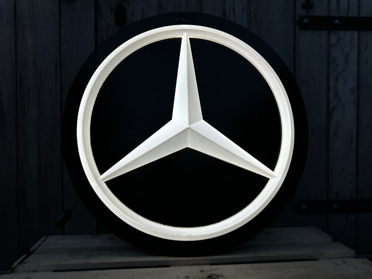 Mercedes Benz Dealership Vintage Round Illuminated Sign #D14