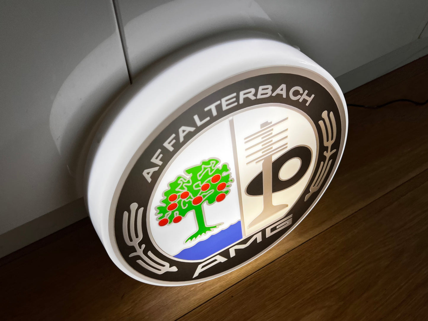 Mercedes Benz AMG Round Illuminated Logo Sign #B52