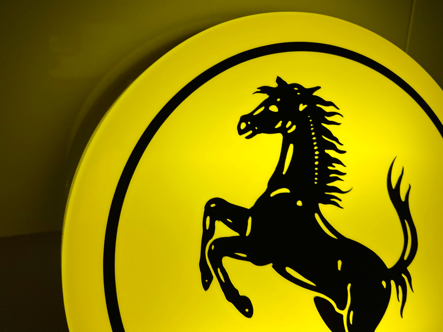 Ferrari Round Illuminated Logo Sign #B26