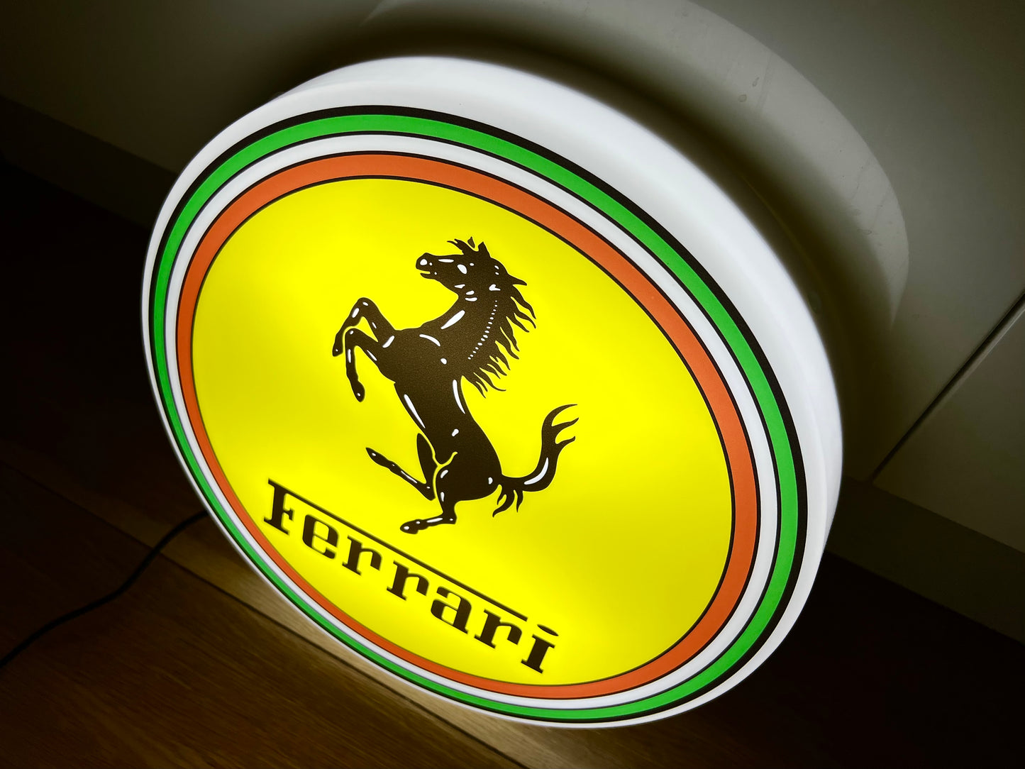 Ferrari Round Illuminated Logo Sign #B27