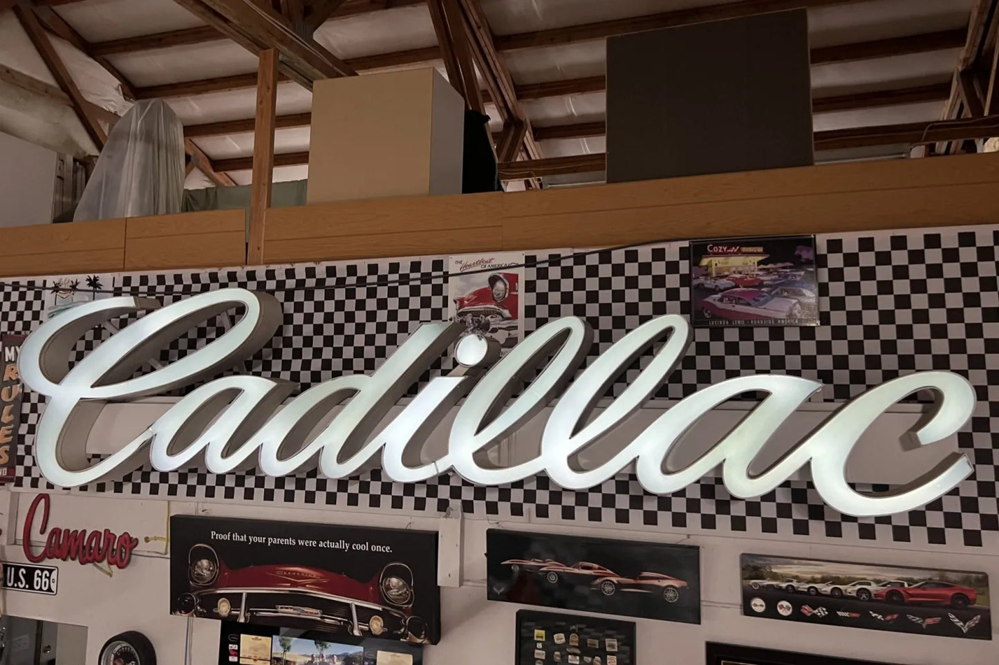 Cadillac Dealership Illuminated Logo Sign #D46