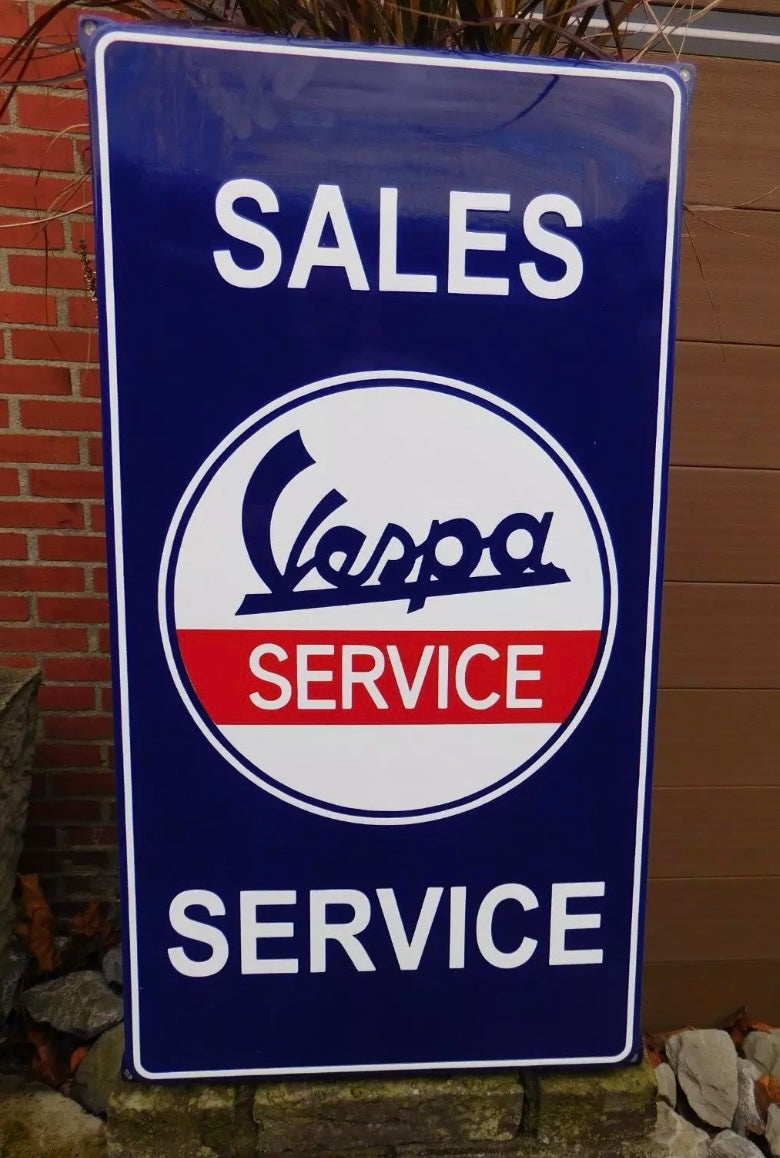 Vespa Service Enamel Sign #A73