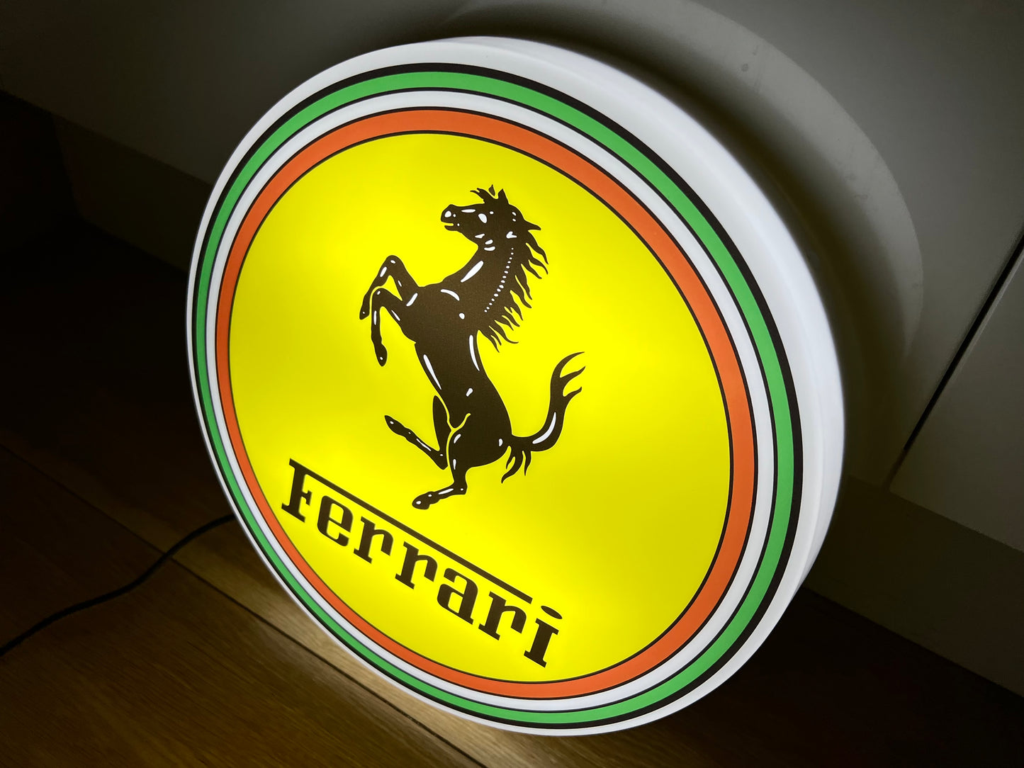 Ferrari Round Illuminated Logo Sign #B27