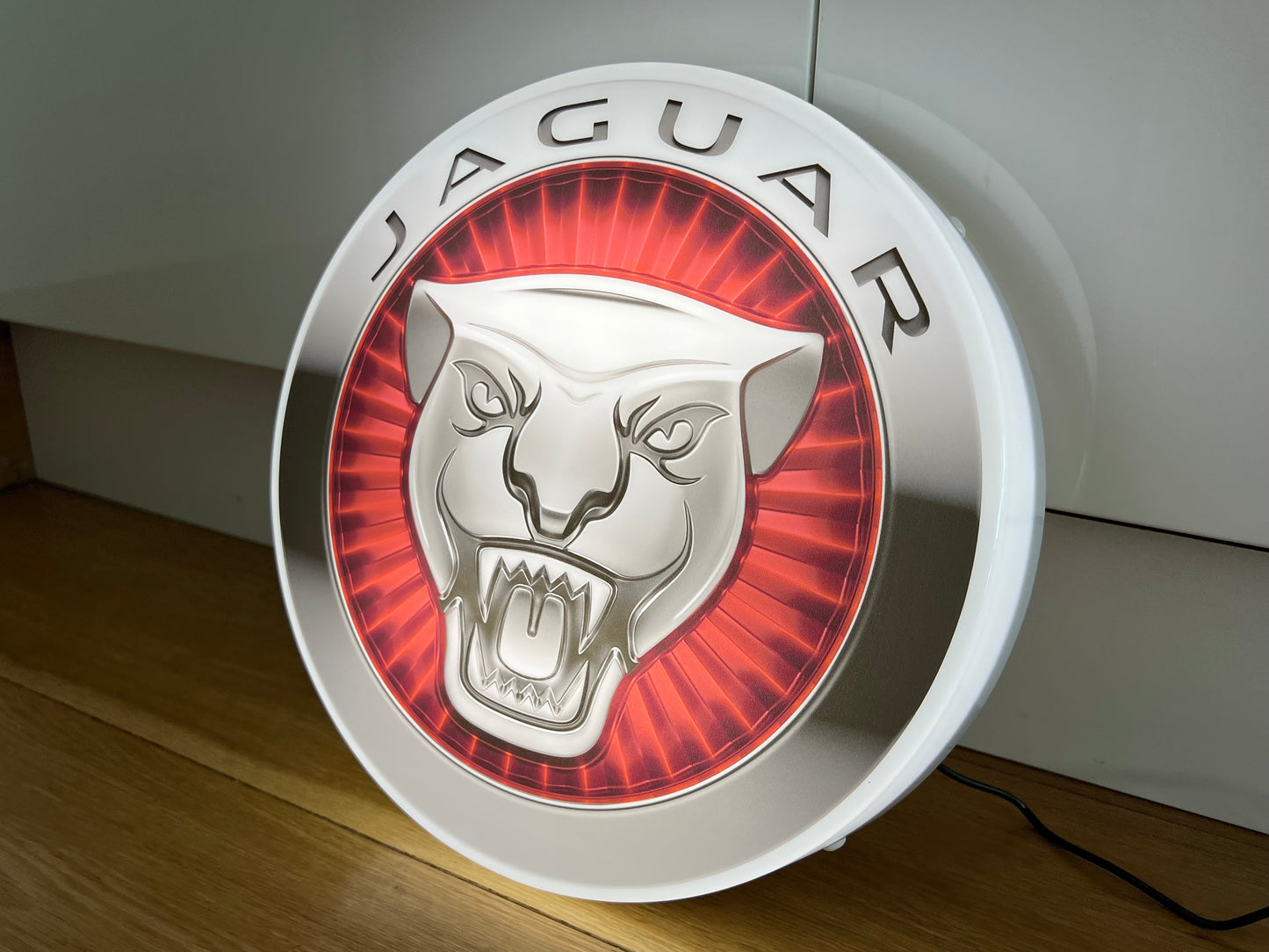 Jaguar Round Illuminated Logo Sign #B40