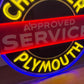 Chrysler Plymouth Neon Sign Approved Service #N142