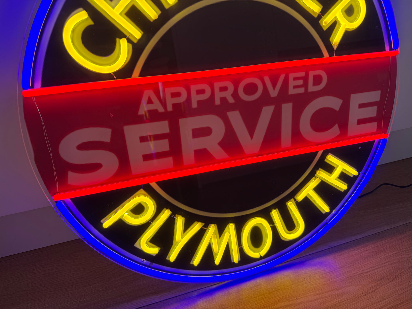 Chrysler Plymouth Neon Sign Approved Service #N142