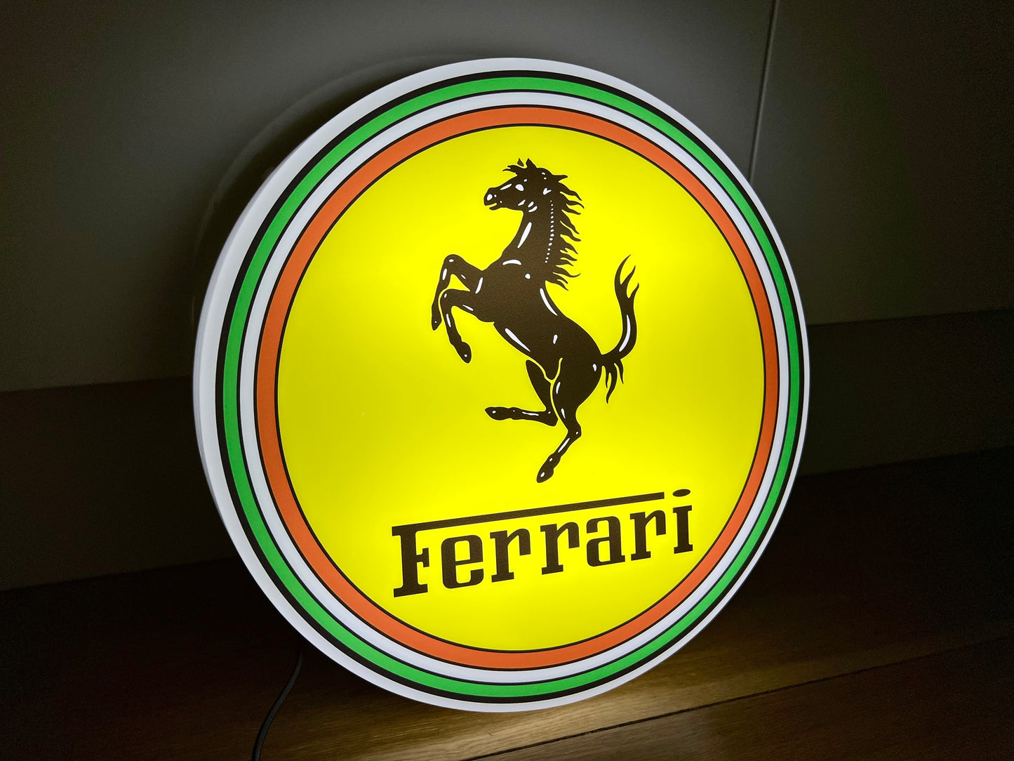 Ferrari Round Illuminated Logo Sign #B27