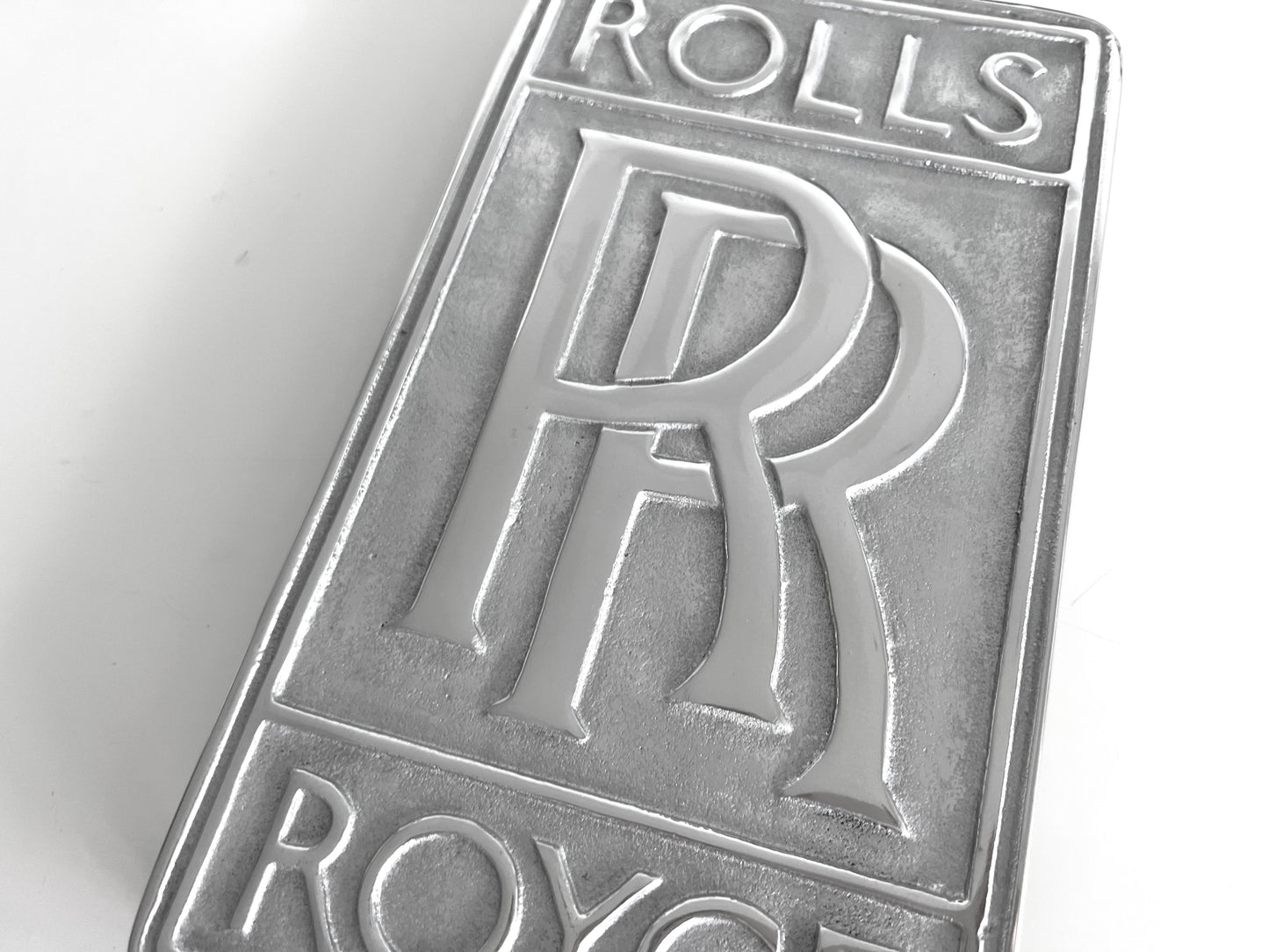 Rolls Royce Silver Metal Logo Sign #A97