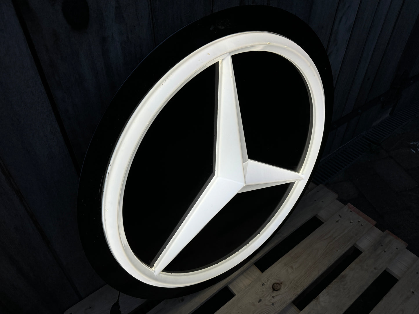 Mercedes Benz Dealership Vintage Round Illuminated Sign #D14