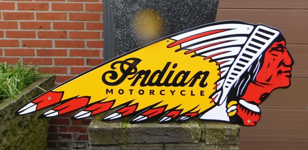 Indian Motorcycles Enamel Sign #A54