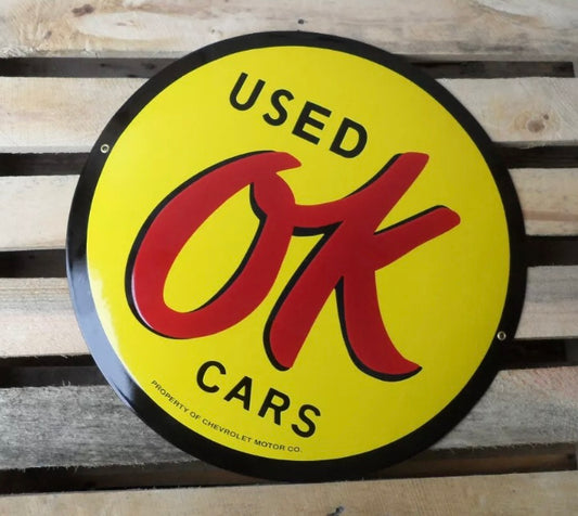 Chevrolet OK Cars Enamel Sign #A23