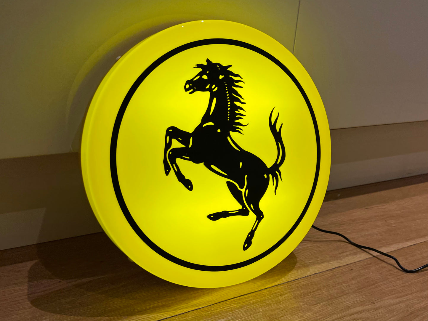 Ferrari Round Illuminated Logo Sign #B26