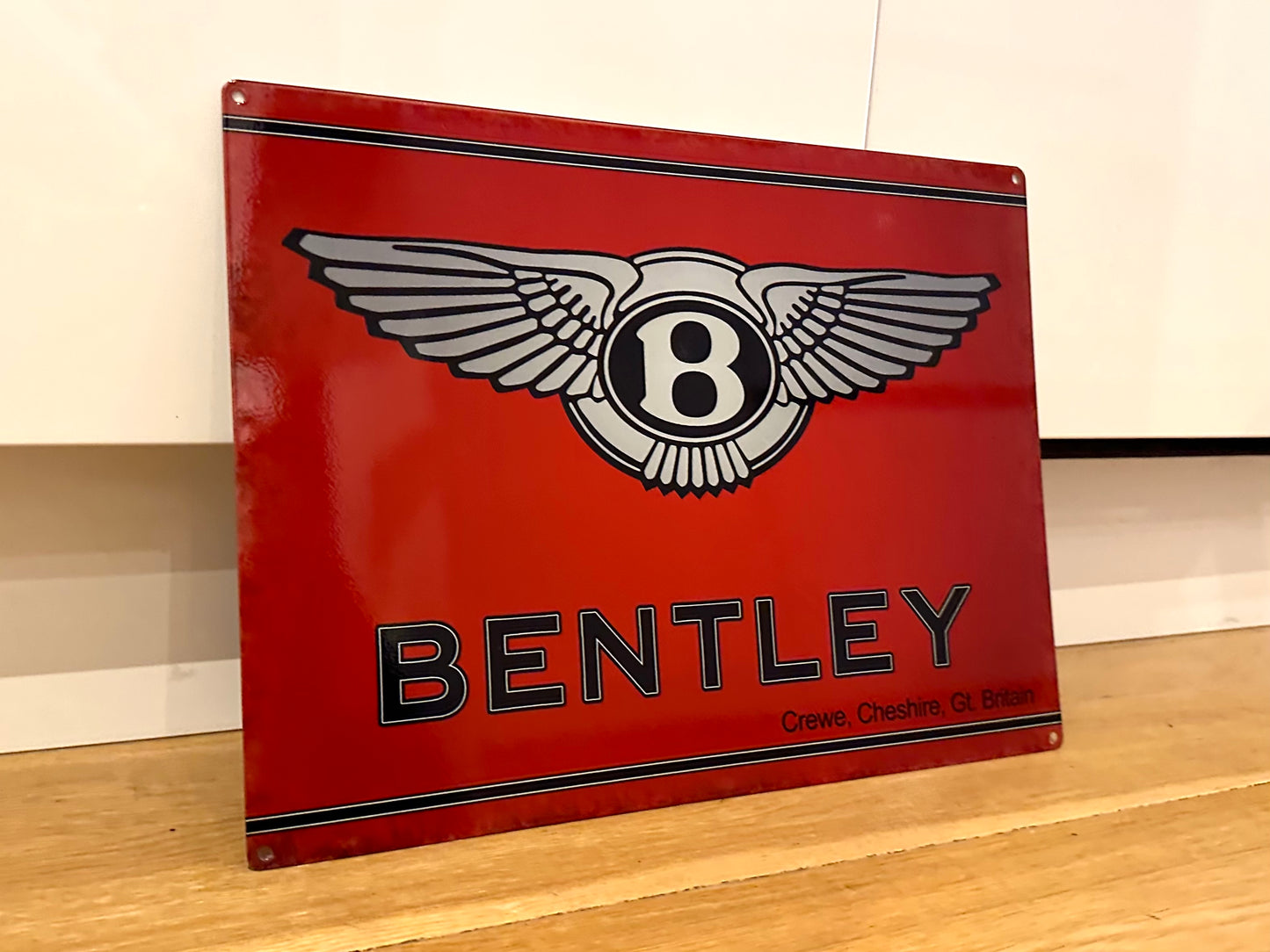 Bentley Red Metal Plaque Sign #A11