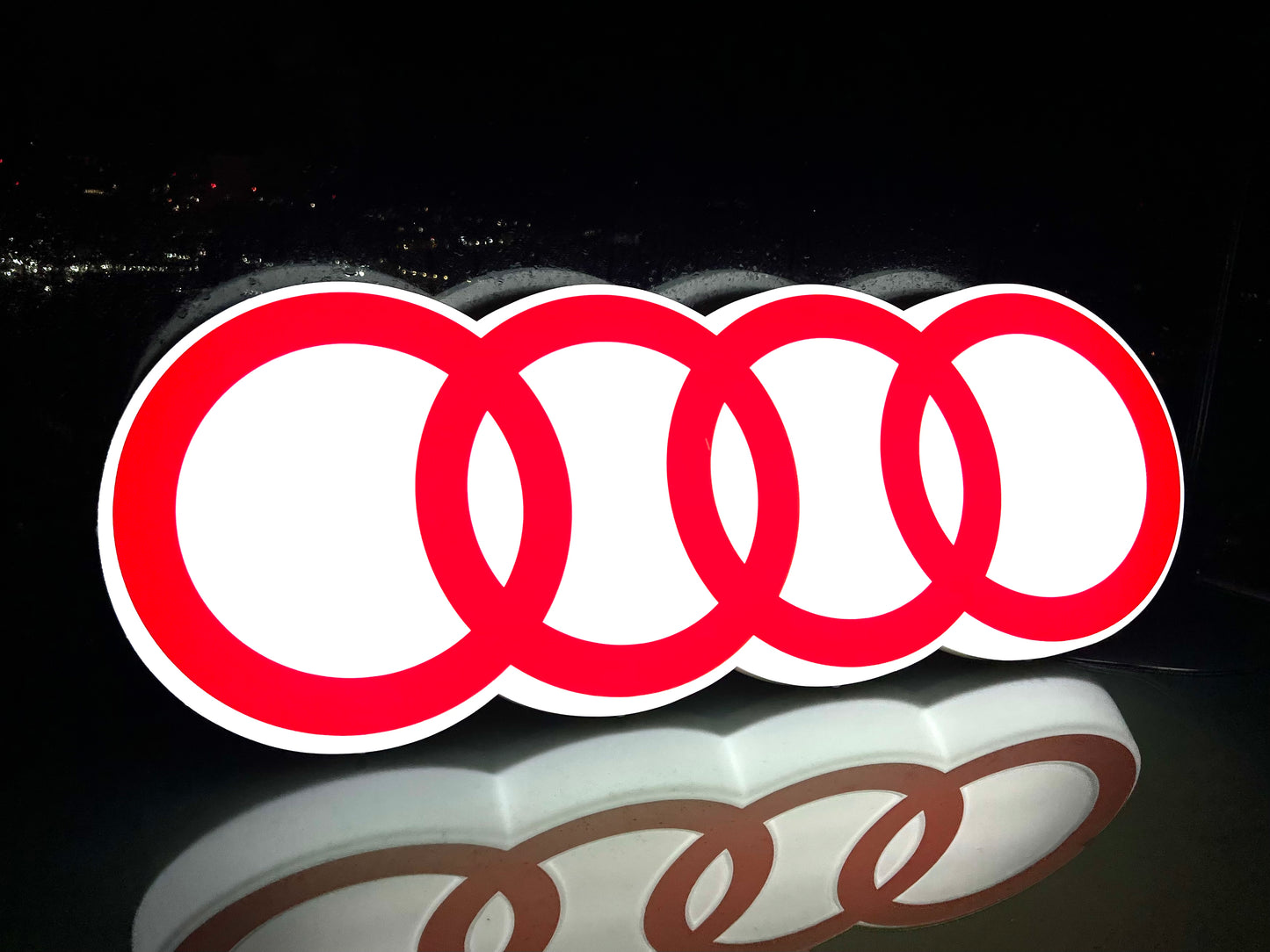 AUDI Rings Illuminated Logo Sign #B8