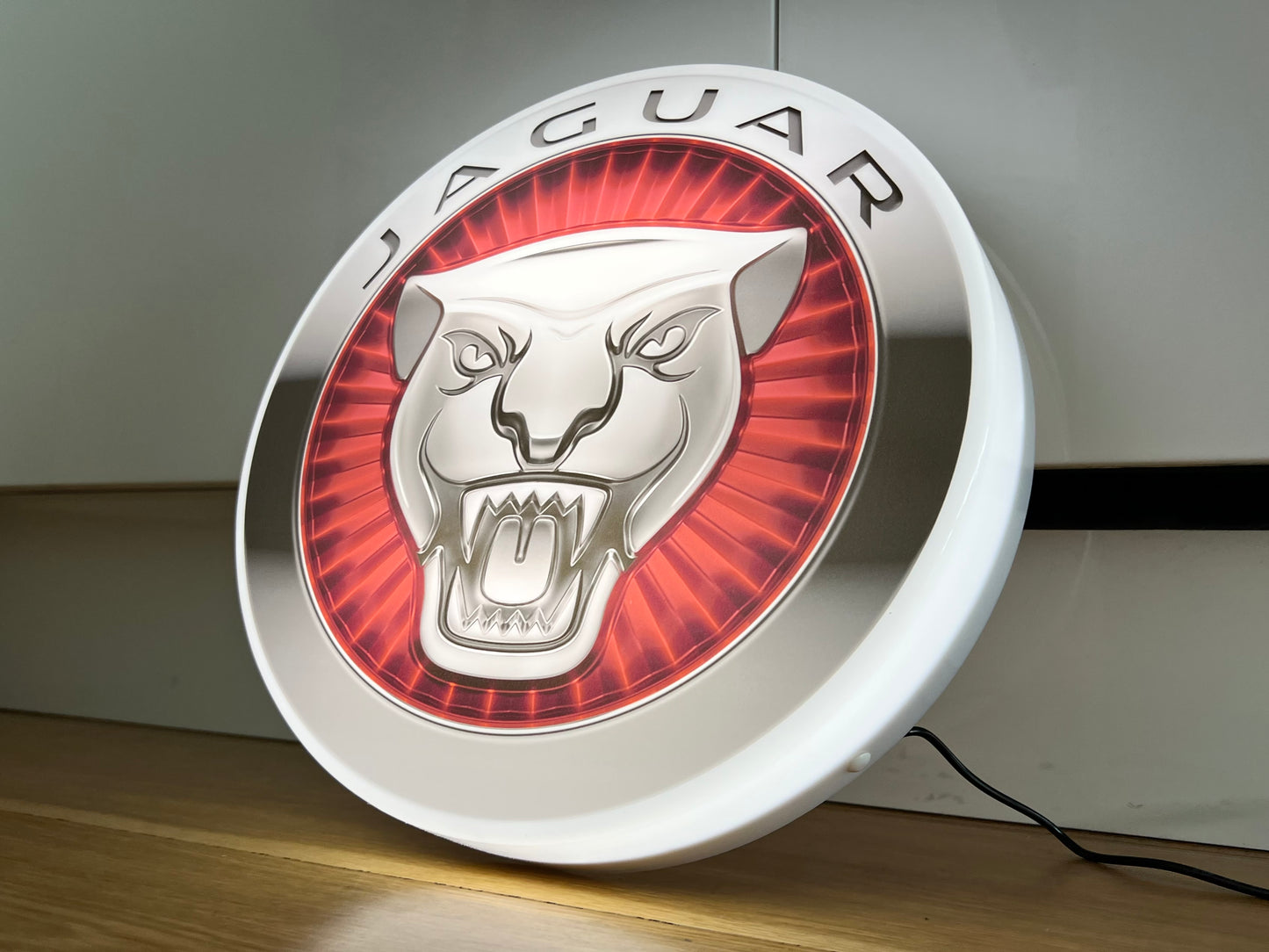 Jaguar Round Illuminated Logo Sign #B40