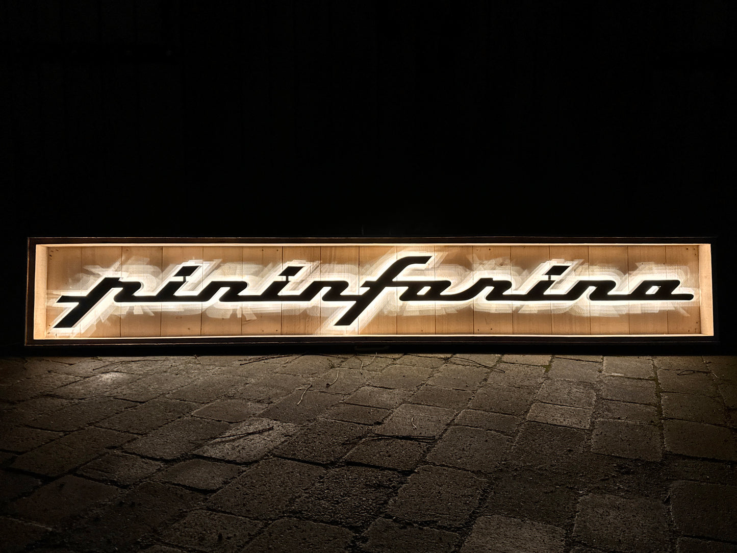 Pininfarina Illuminated Metal Sign Black #D15