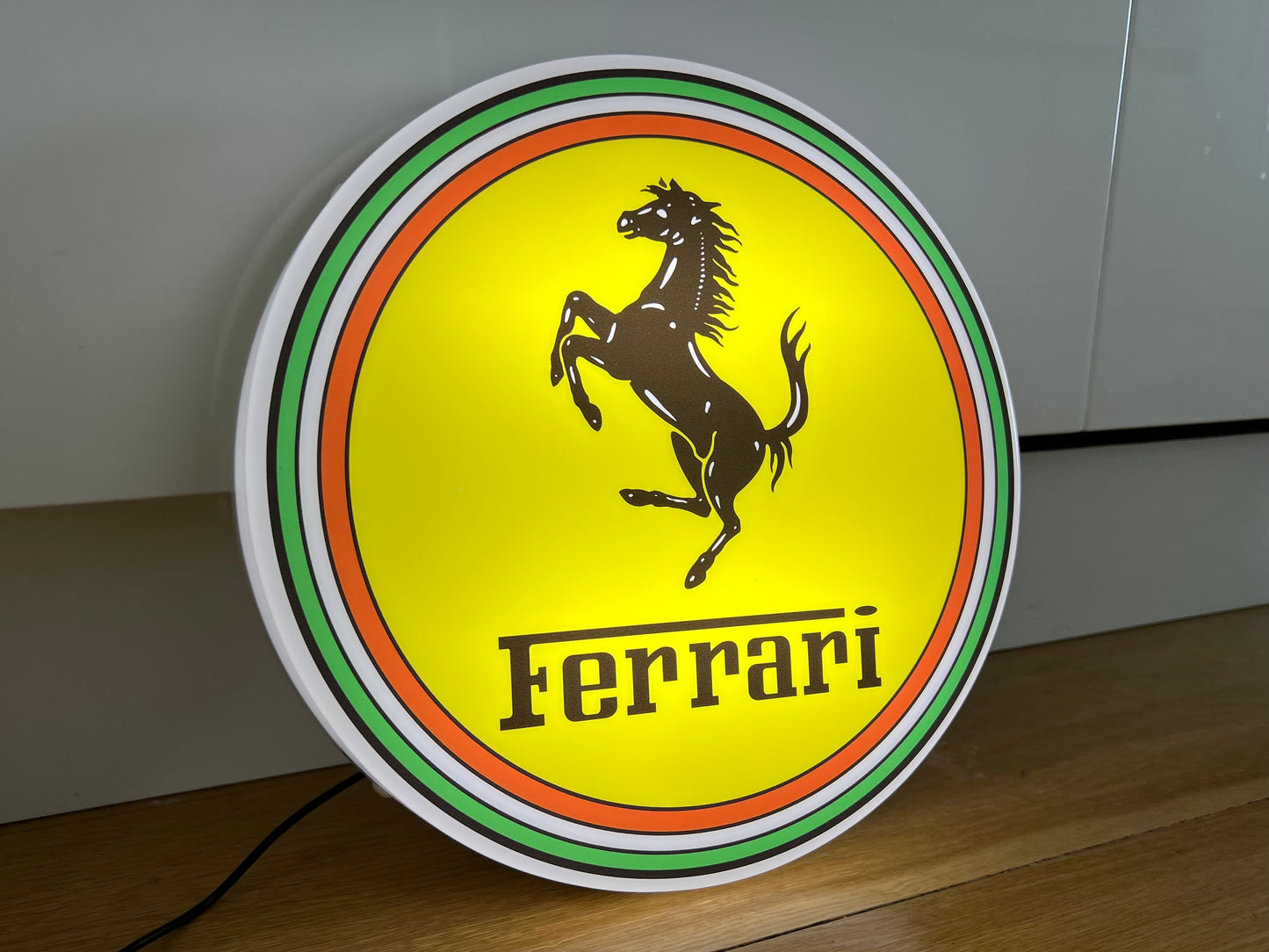 Ferrari Round Illuminated Logo Sign #B27