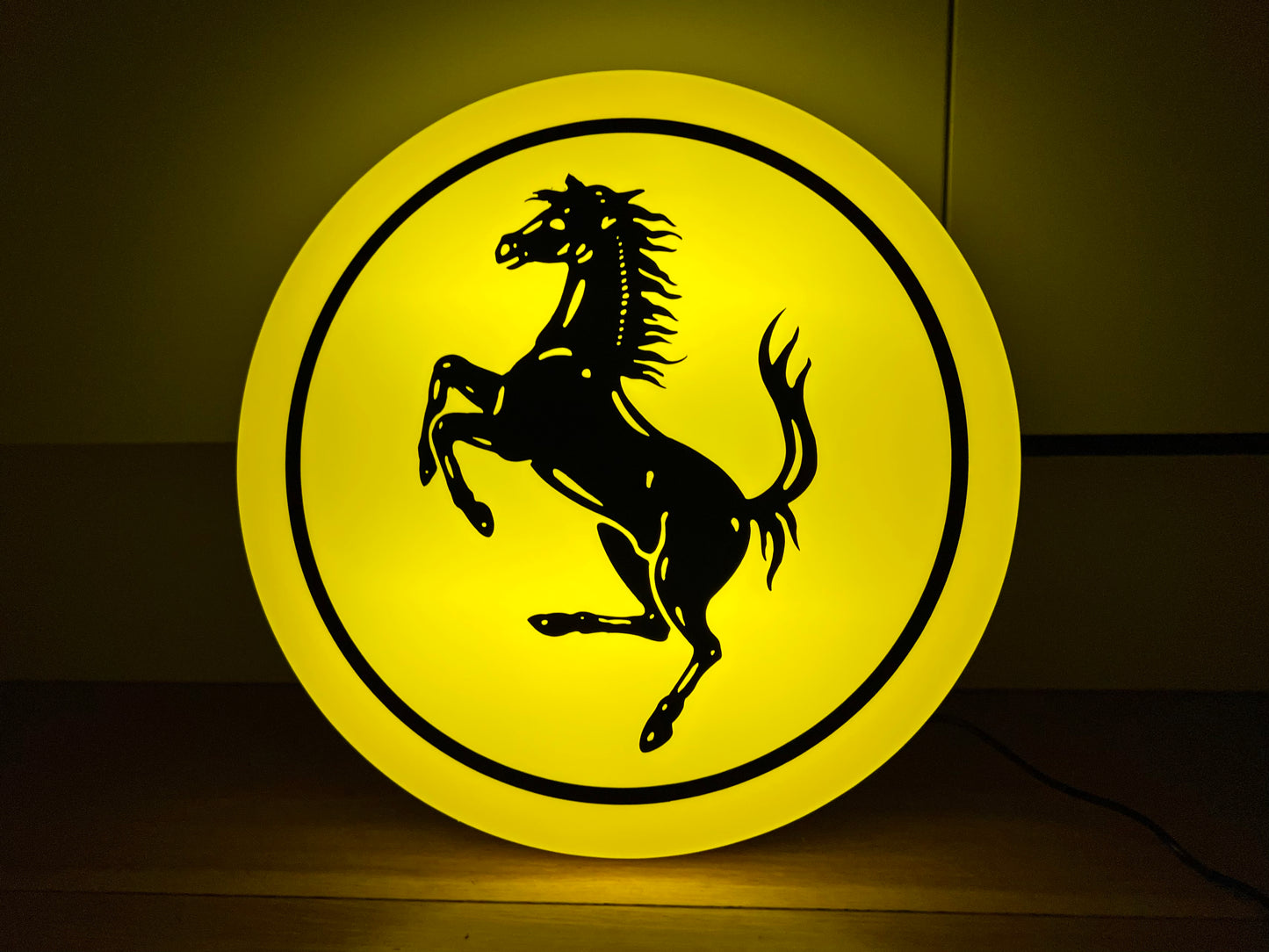 Ferrari Round Illuminated Logo Sign #B26