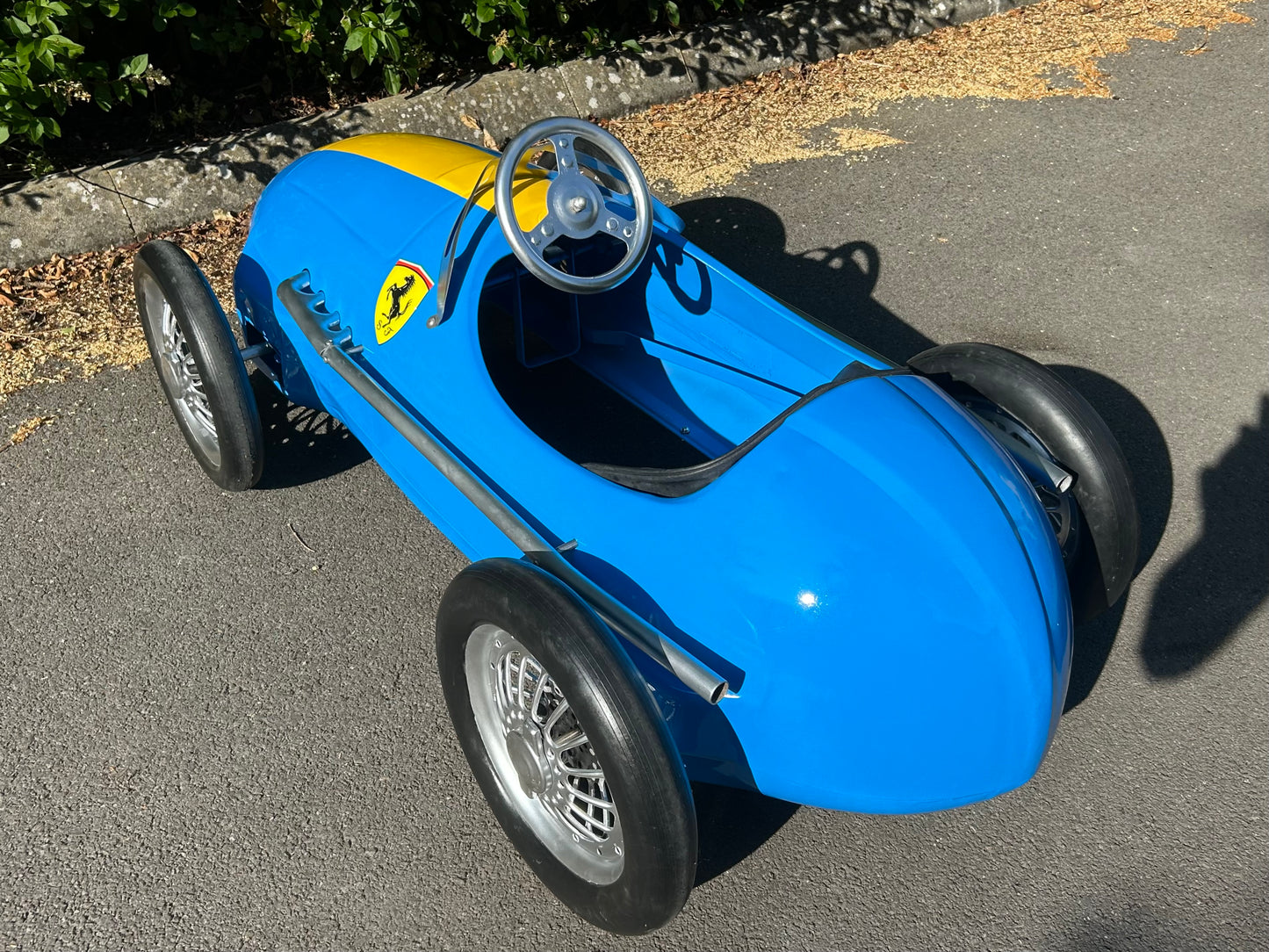 American Retro Racer Pedal Car Blue and Yellow #S16