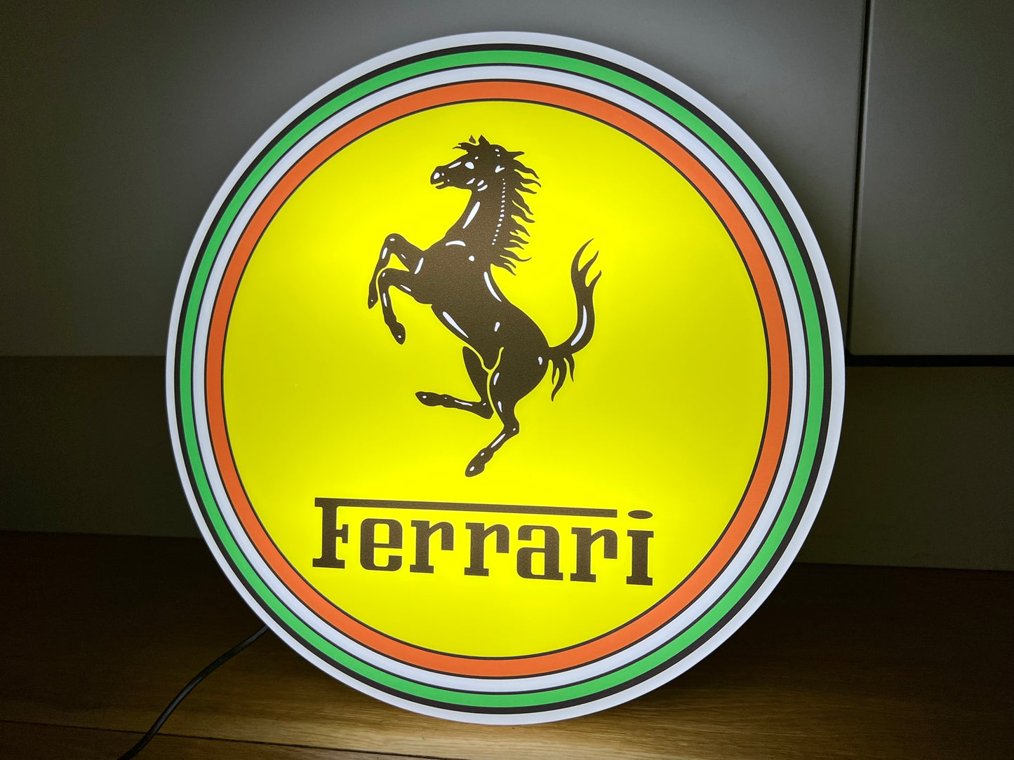 Ferrari Round Illuminated Logo Sign #B27