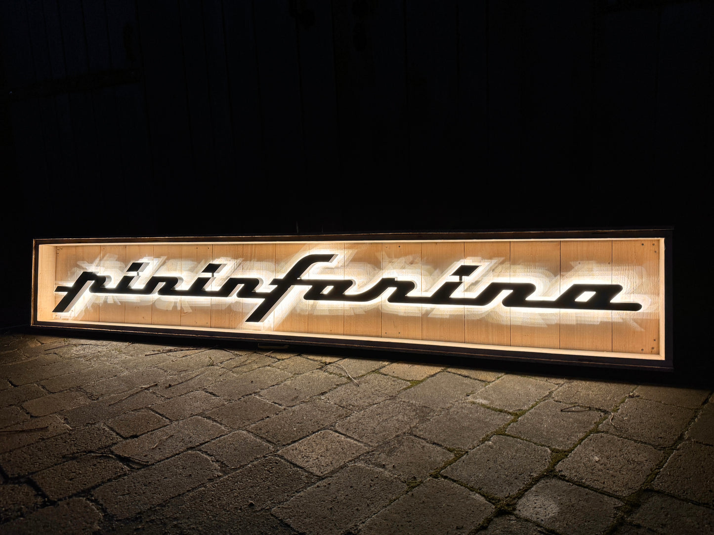 Pininfarina Illuminated Metal Sign Black #D15