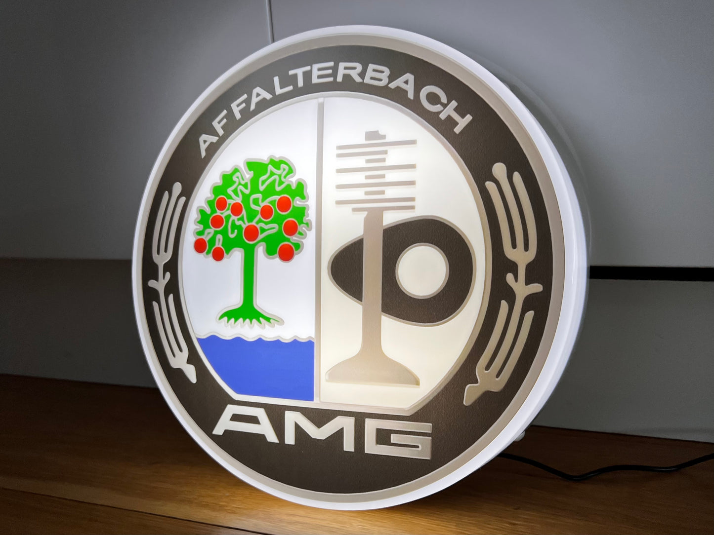 Mercedes Benz AMG Round Illuminated Logo Sign #B52