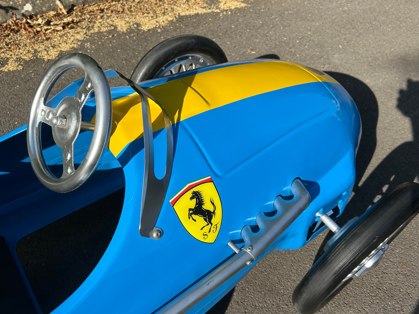 American Retro Racer Pedal Car Blue and Yellow #S16