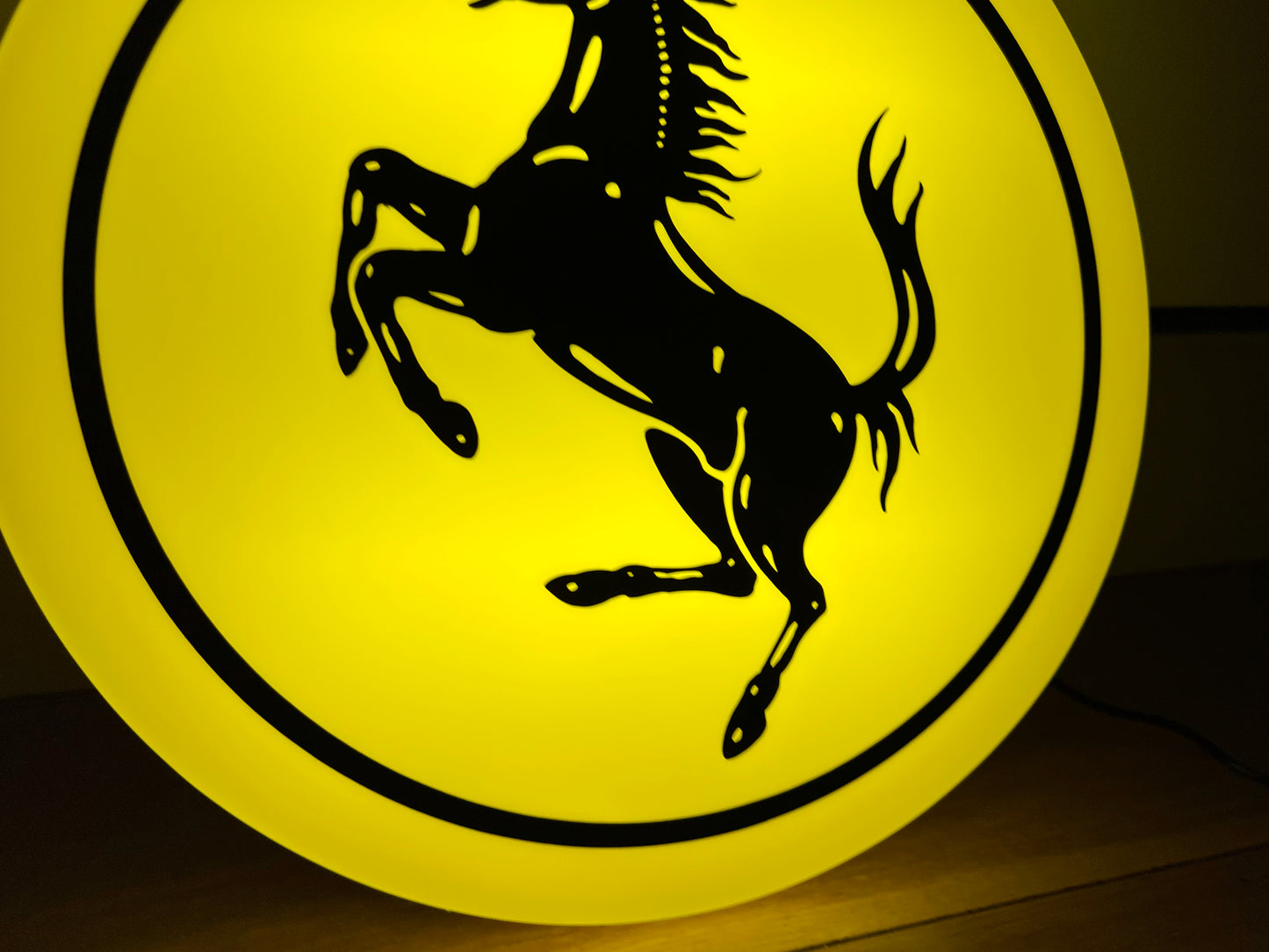 Ferrari Round Illuminated Logo Sign #B26