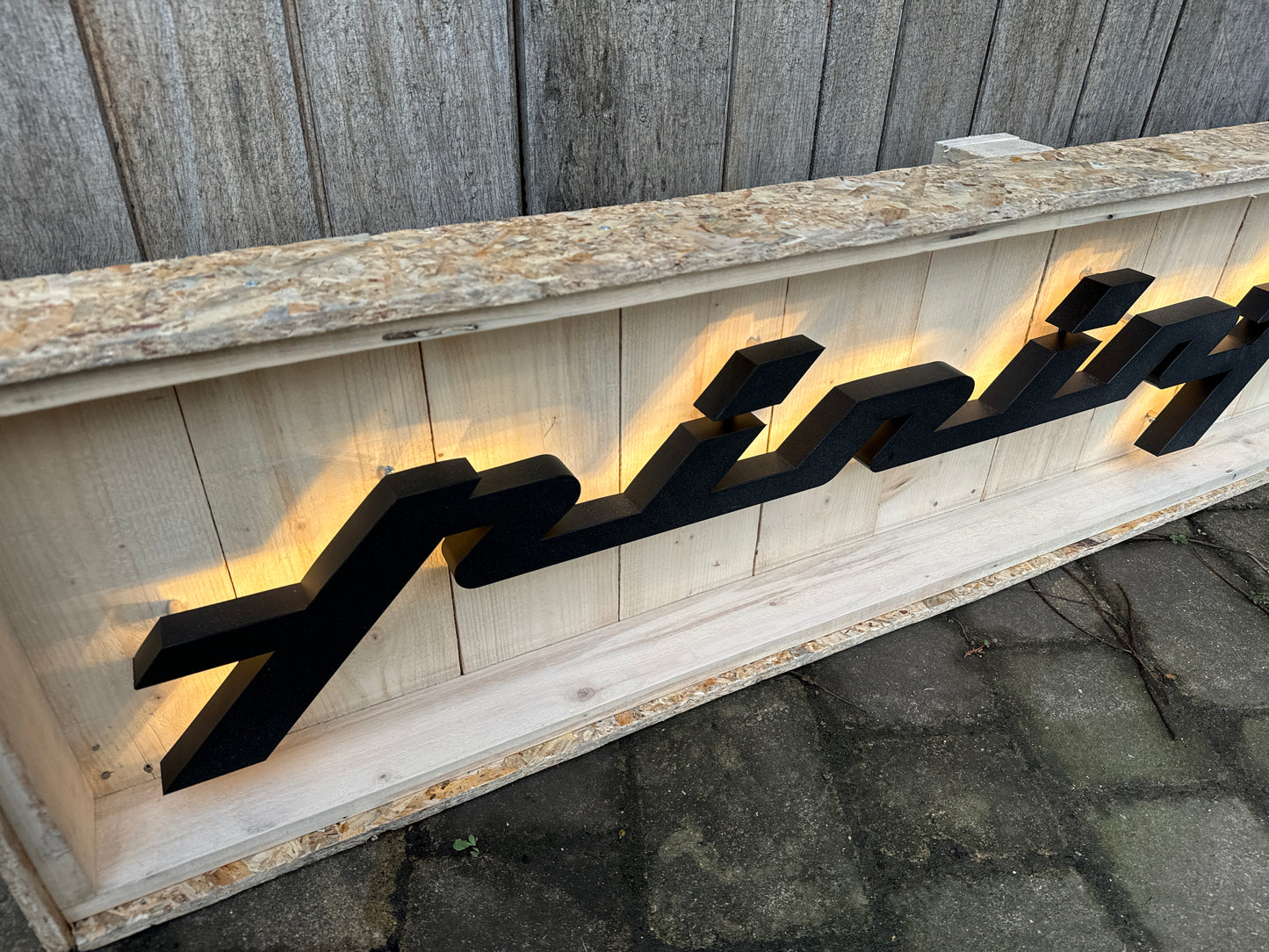 Pininfarina Illuminated Metal Sign Black #D15