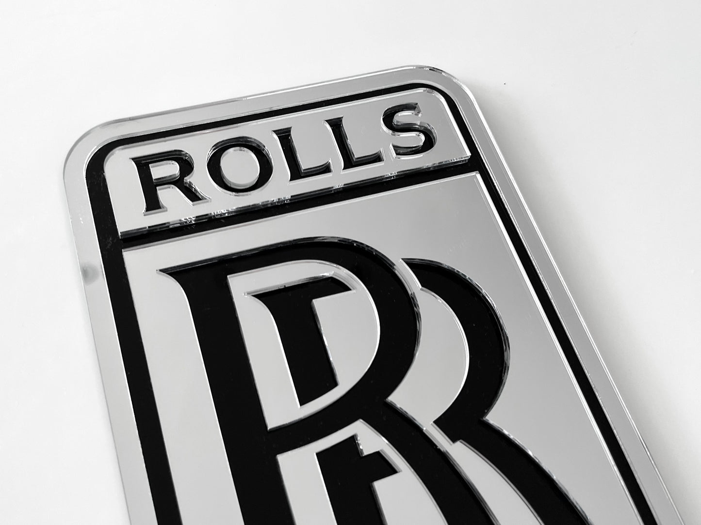 Rolls Royce Silver Acrylic Logo Sign #A112
